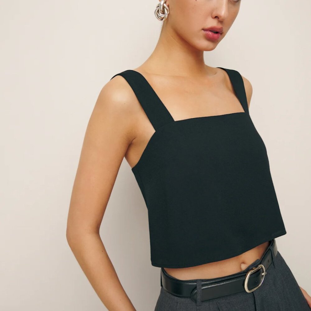 Reformation Lorin Top Black - Size S